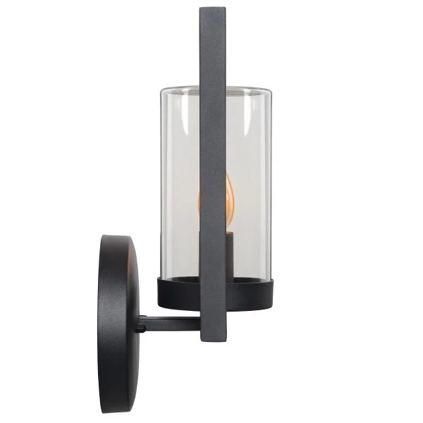 Lucide NISPEN - Wall light Indoor/Outdoor - 1xE14 - IP44 - Black - detail 2